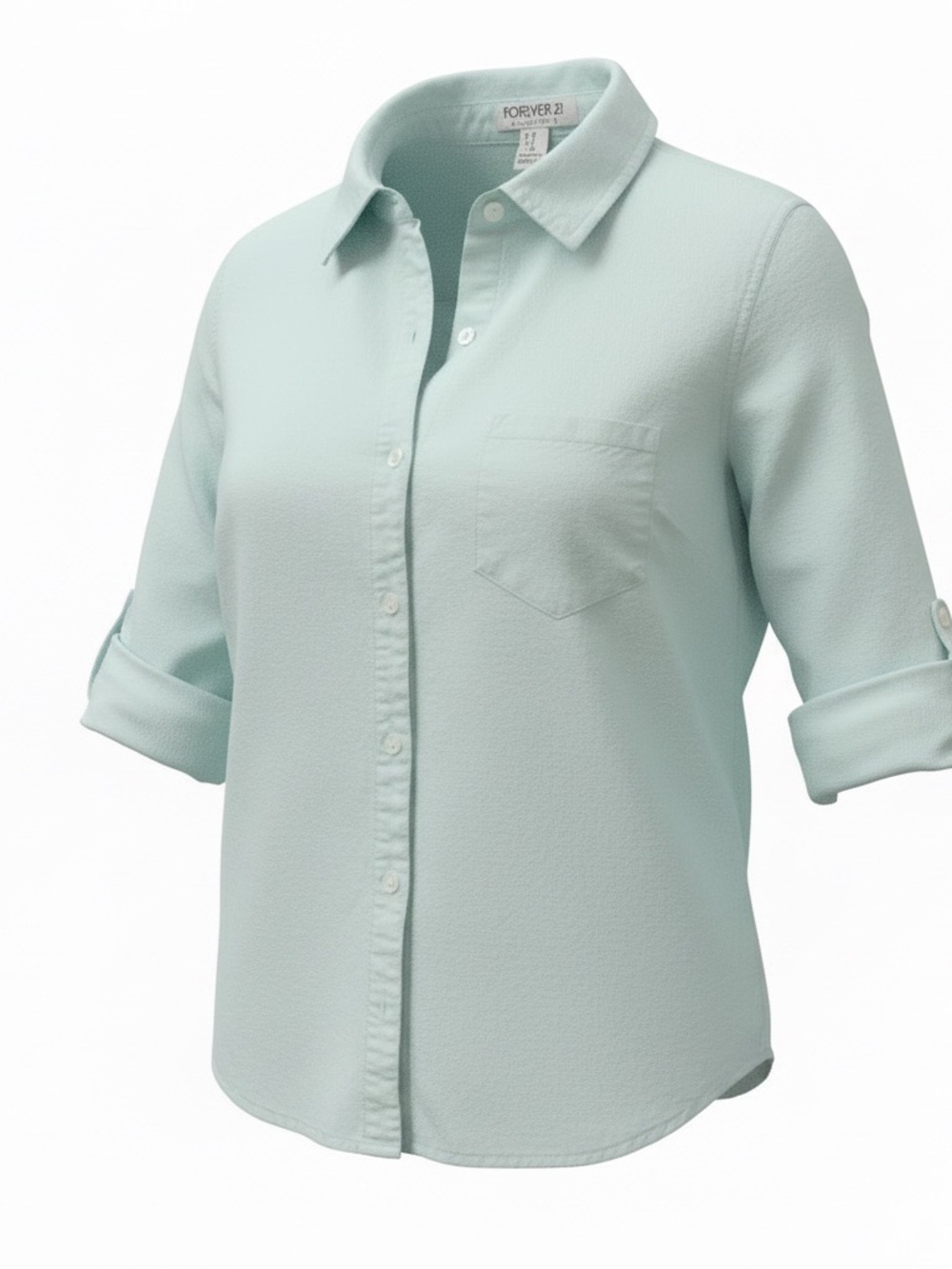 Button Down Mint Green Shirt Coastal Grandma Forever 21 Top M